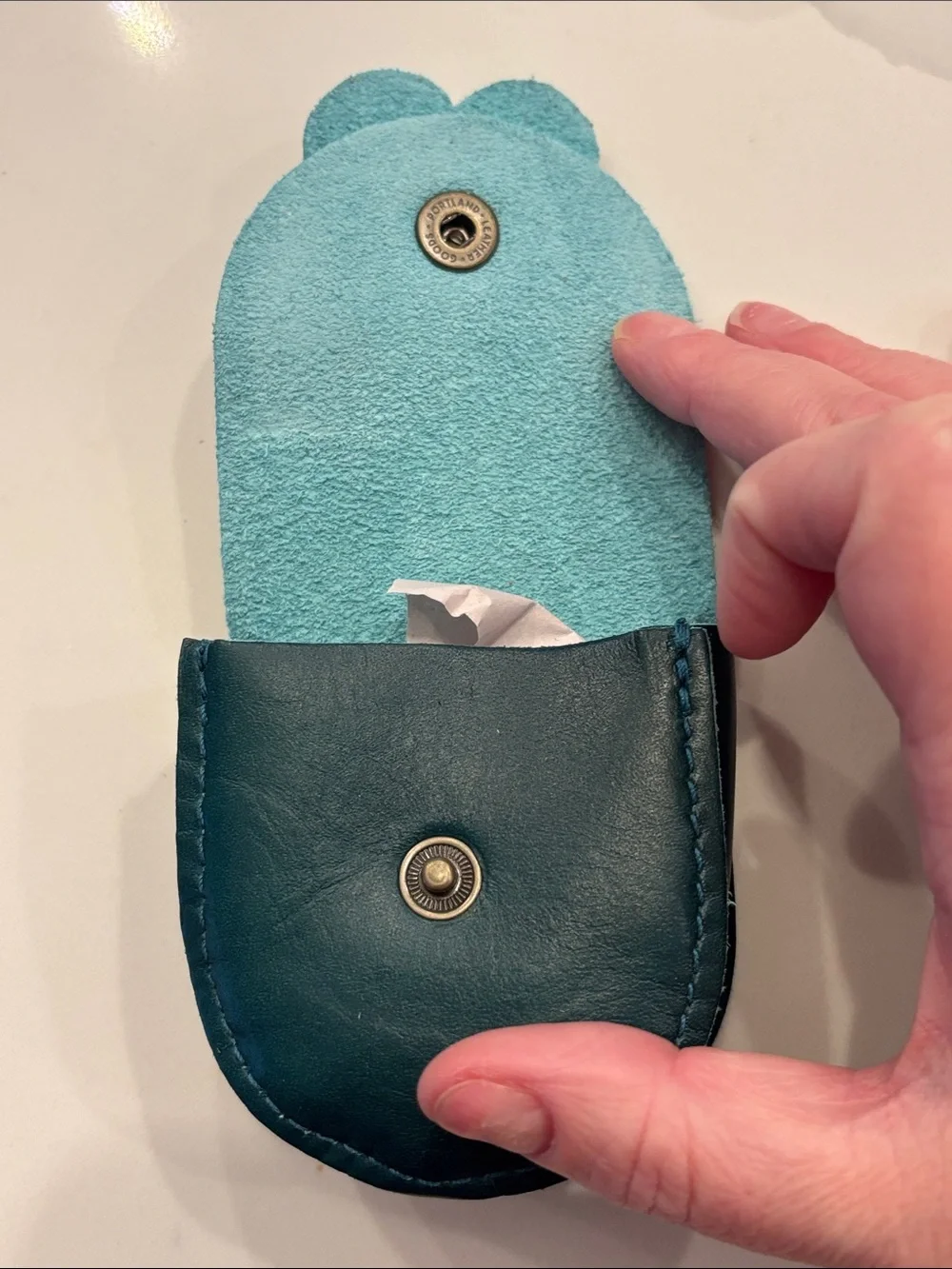 Portland Leather Petunia Floral Snap Coin Pouch
